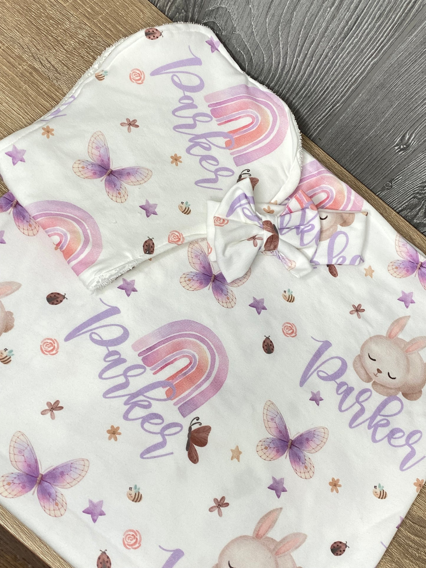 Purple Rainbows & Butterflies Baby Blanket