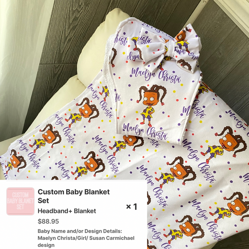 Custom Baby Blanket Set