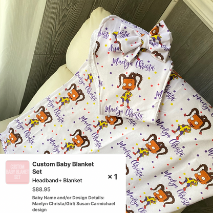 Custom Baby Blanket Set