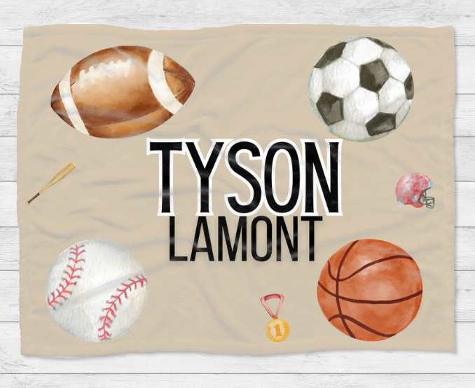 Personalized Sports Kids Blanket