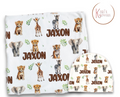 Safari Personalized Baby Blanket & Hat Set – Custom Newborn Announcement Gift