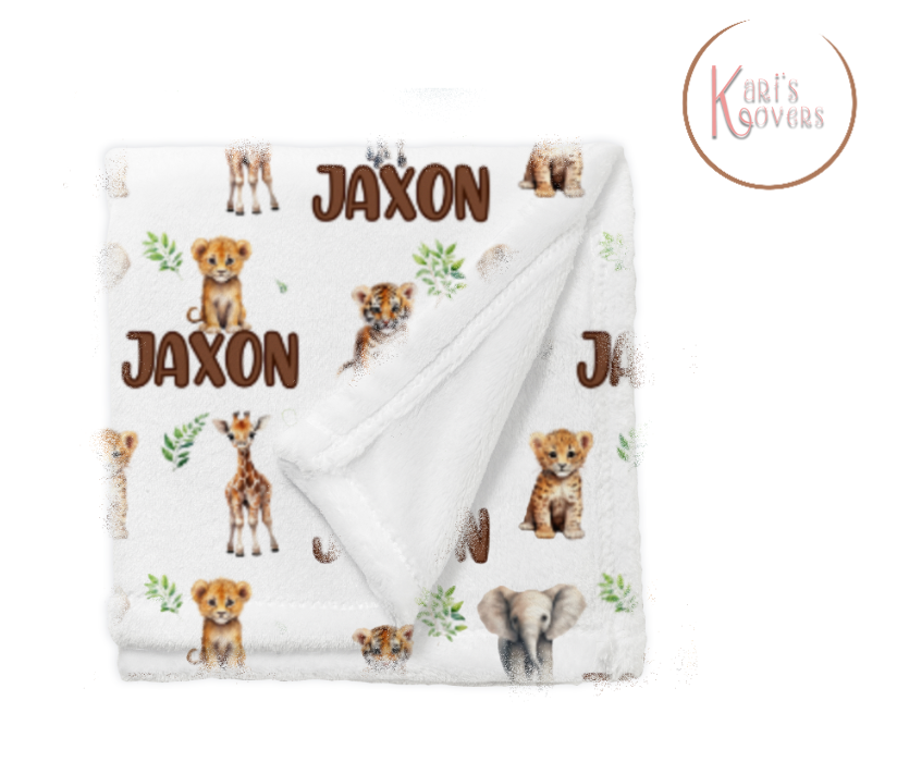 Personalized Safari Kids Blanket