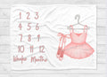 Personalized Ballerina Milestone Blanket