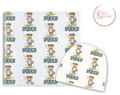 Baseball and Teddy Bear Personalized Baby Blanket & Hat Set – Custom Newborn Announcement Gift