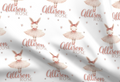 Bunny Ballerina Personalized Baby Blanket & Headband Set – Custom Newborn Announcement Gift