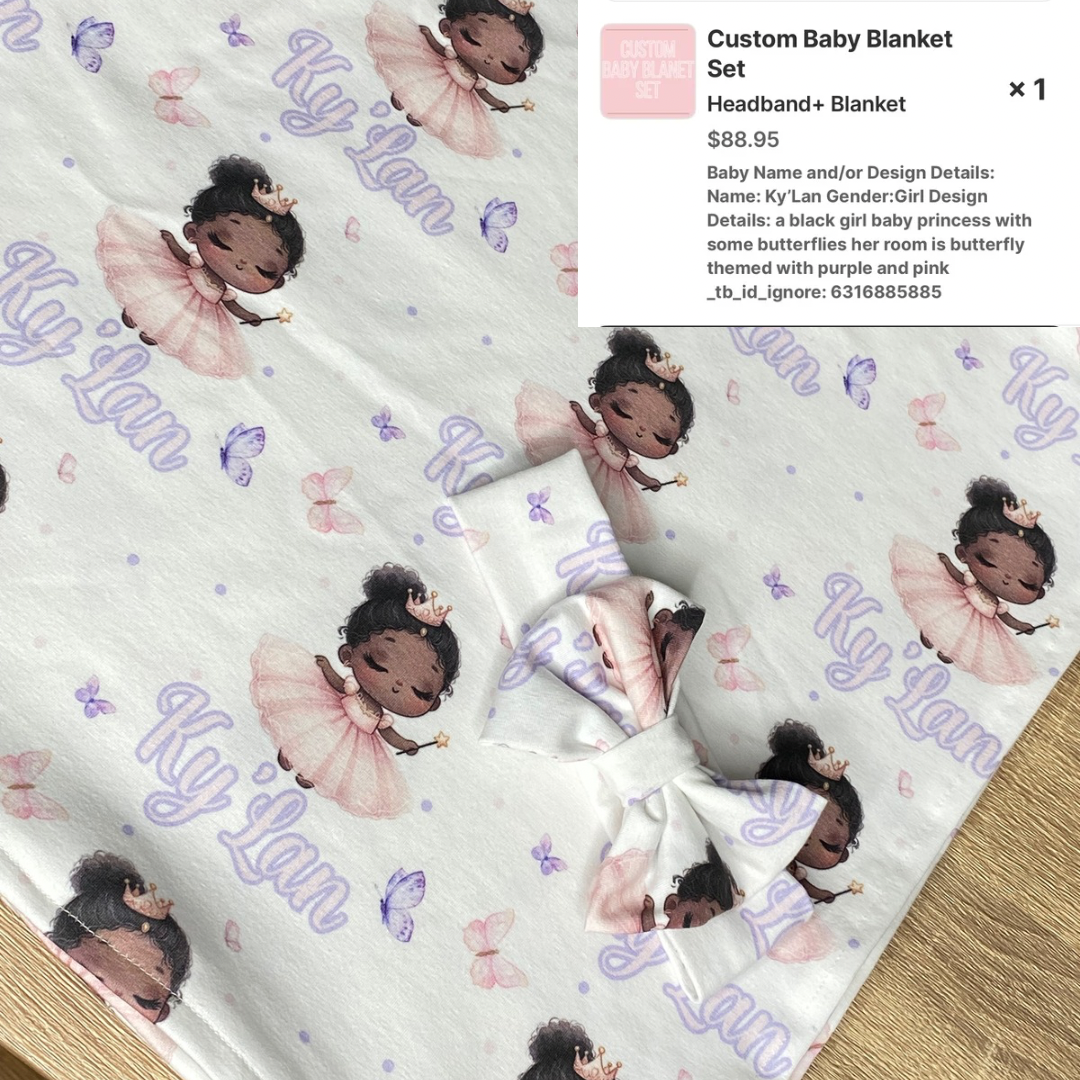 Custom Baby Blanket Set