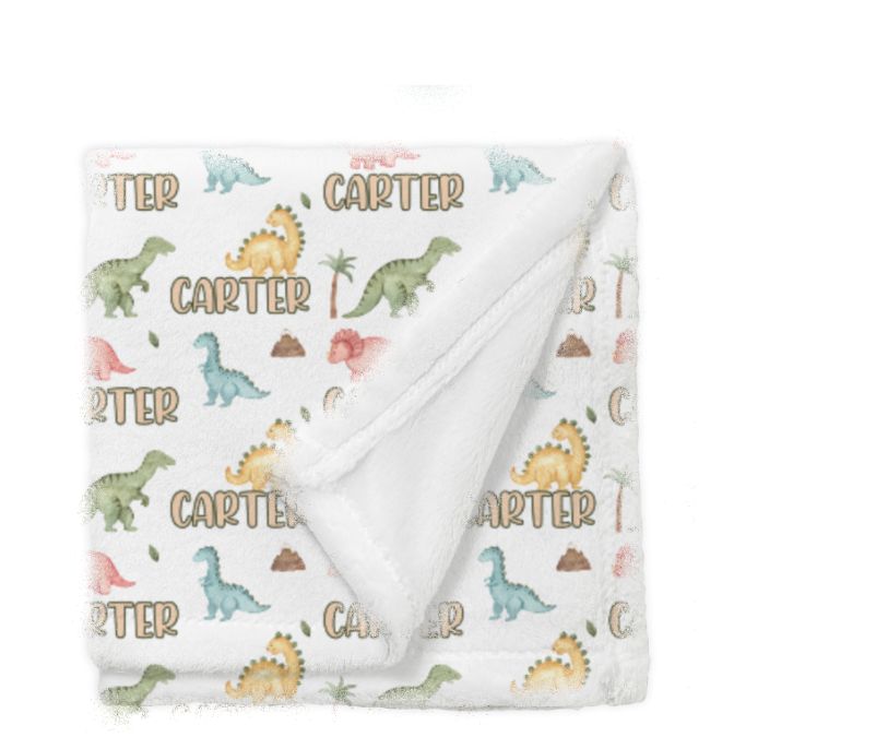 Personalized Dinosaur Kids Blanket