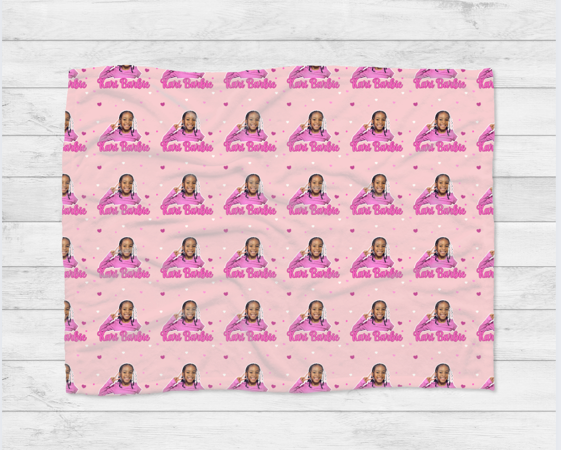Personalized Kids Photo Blanket – Custom Picture Blanket with Name