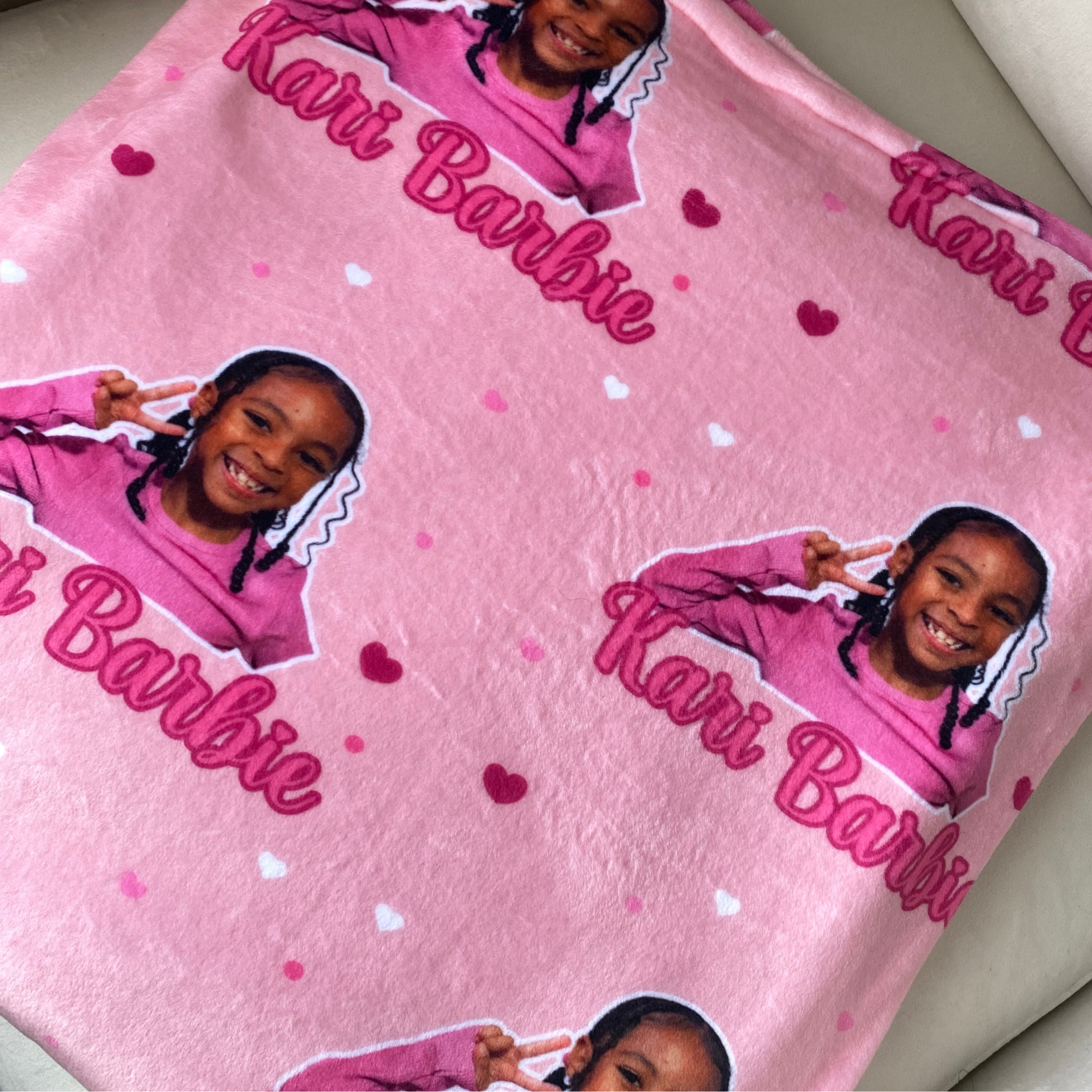 Personalized Kids Photo Blanket – Custom Picture Blanket with Name