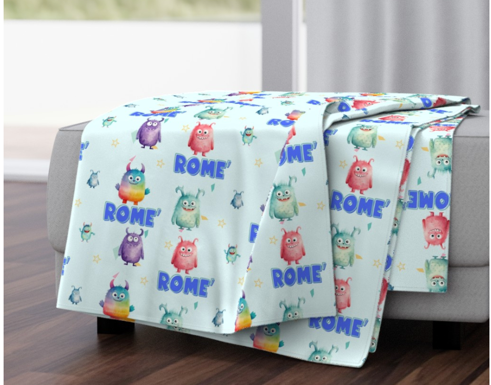 Little Monster Personalized Baby Blanket & Hat Set – Custom Newborn Announcement Gift