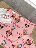 Pink Minnie Mouse and Friends Personalized Baby Blanket & Headband Set – Custom Newborn Announcement Gift