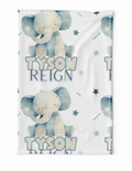 Patch Elephant Personalized Baby Blanket & Hat Set – Custom Newborn Announcement Gift