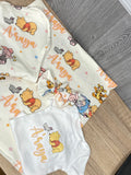 Pink Winnie the Pooh Personalized Baby Blanket & Headband Set – Custom Newborn Announcement Gift