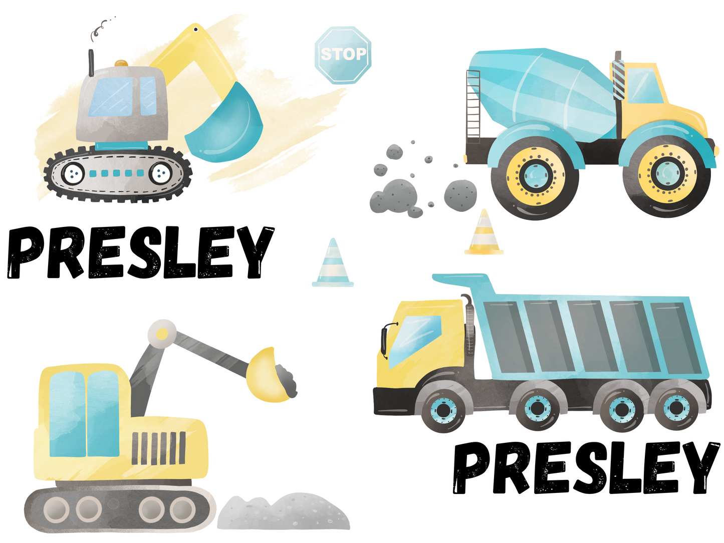 Truck Toys Baby Blanket Set