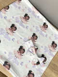 Princess and Butterflies Personalized Baby Blanket & Headband Set – Custom Newborn Announcement Gift