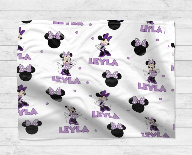 Personalized Minnie Mouse Kids Blanket