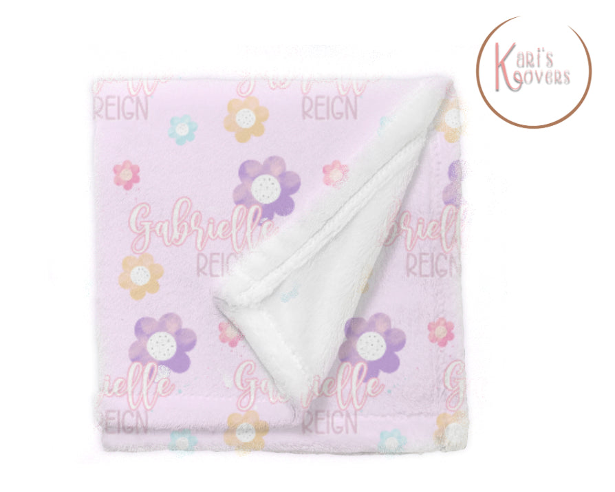 Personalized flower Kids Blanket