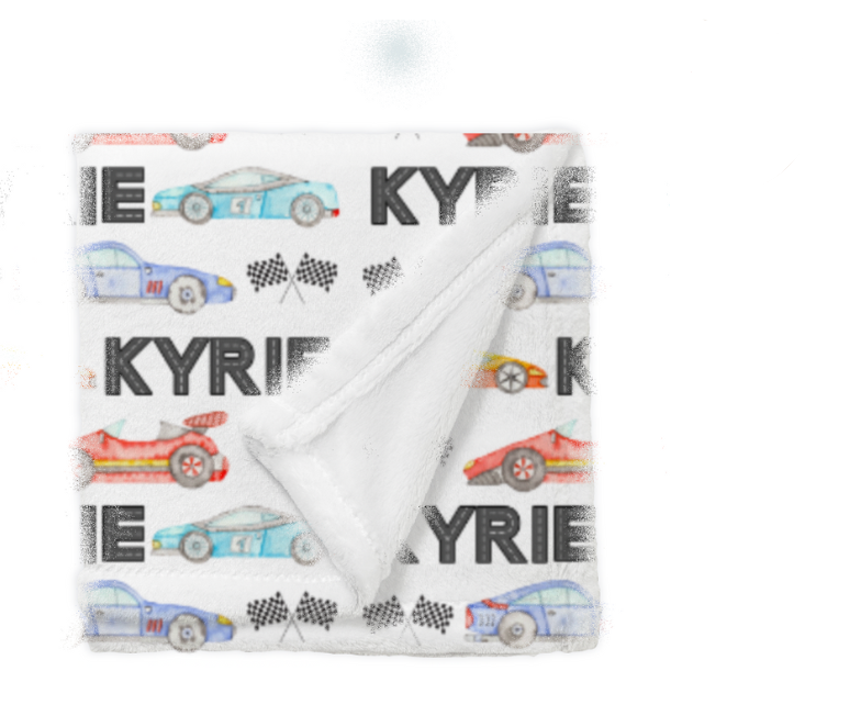 Personalized Race Car Kids Blanket