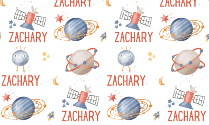 Space Activity Personalized Baby Blanket & Hat Set – Custom Newborn Announcement Gift
