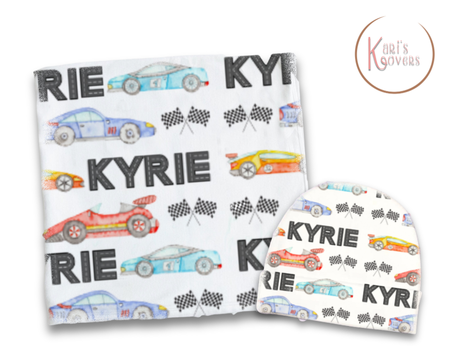 Race Car Baby Blanket Set