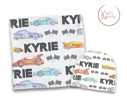 Race Car Baby Blanket Set