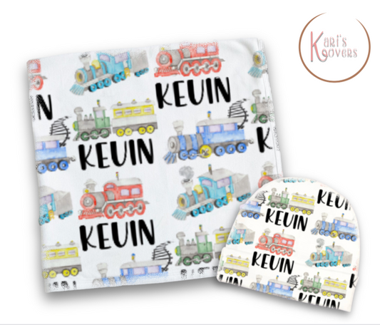 Train Baby Blanket Set