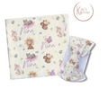 Animals and Spring Flowers Personalized Baby Blanket & Headband Set – Custom Newborn Announcement Gift