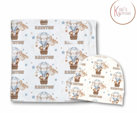 Safari in the air Baby Blanket Set