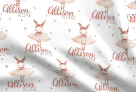 Bunny Ballerina Baby Blanket Set