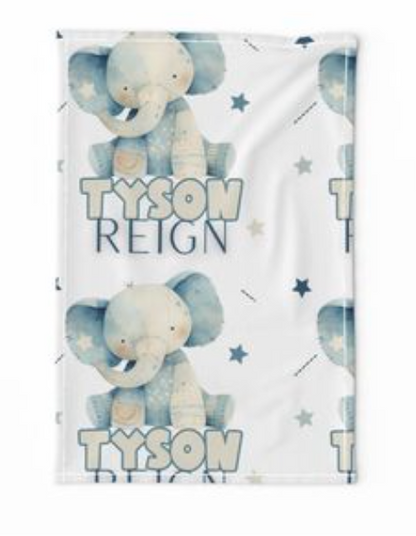 Patch Elephant Baby Blanket Set