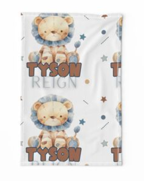 Patch Lion Baby Blanket Set