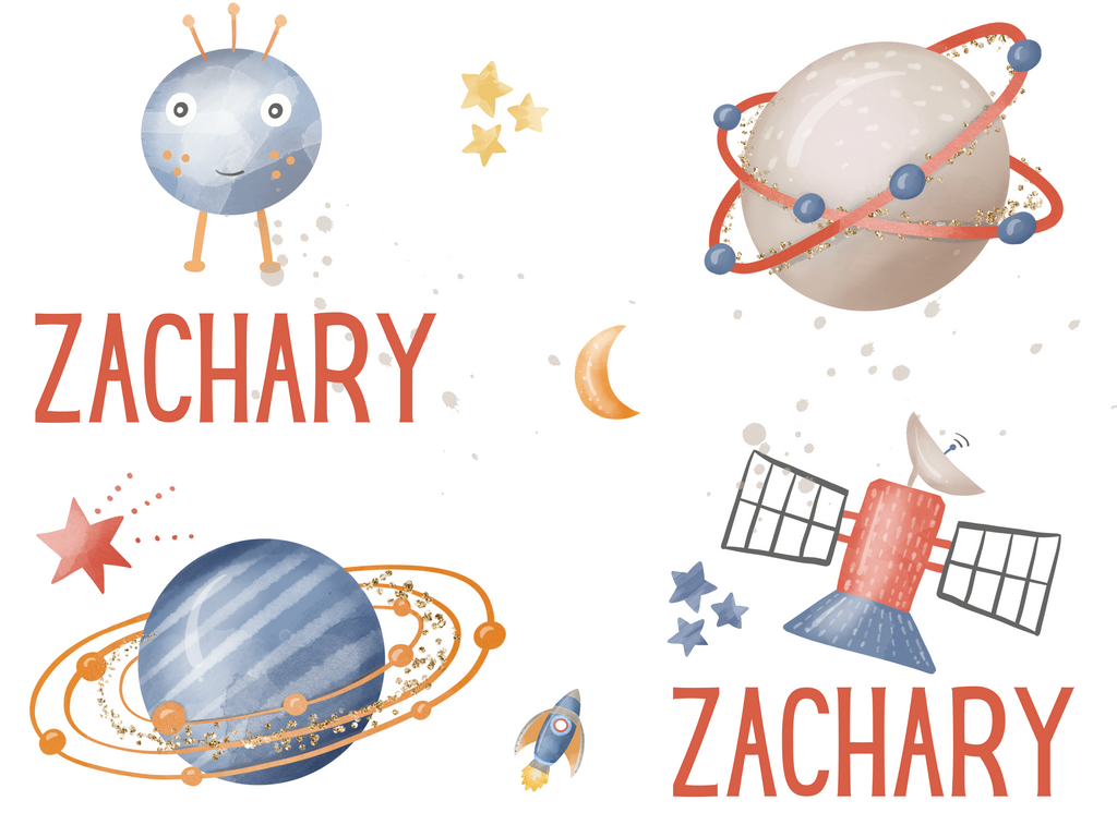 Space Activity Personalized Baby Blanket & Hat Set – Custom Newborn Announcement Gift