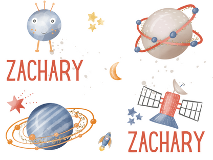 Space Planets Baby Blanket Set