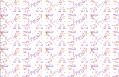 personalized unicorn minky fluff blanket