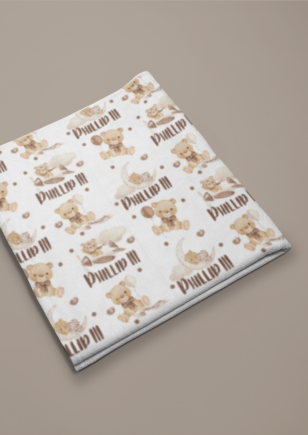 "for this child, we prayed" teddy bear blanket